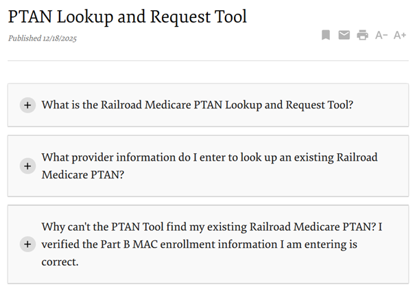 Railroad Medicare Provider Lookup