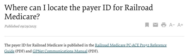 What Is Railroad Medicare Payer ID?